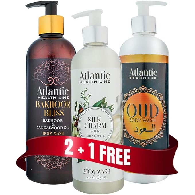 Atlantic Body Wash Scented Perfumed Cleansing Shower Gel, 500ml - 12 Hours Odour Body Washes Moisturizing & Refreshing Shower Gels - Arabic Body Washes - Image 1